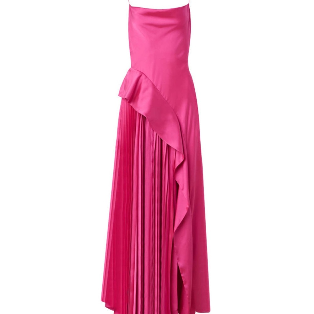 Acler Magenta Satin Dress